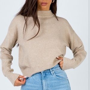 Princess Polly cropped sand sweater